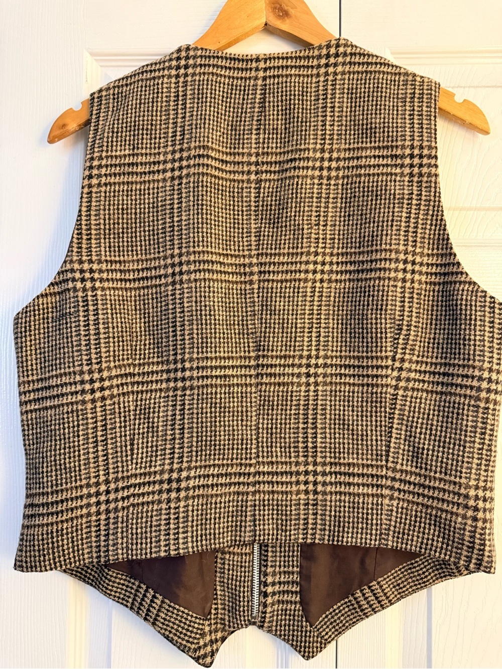 Patchwork Tweed Vest in Brown & Gray - International Scene - Picture 2 of 8